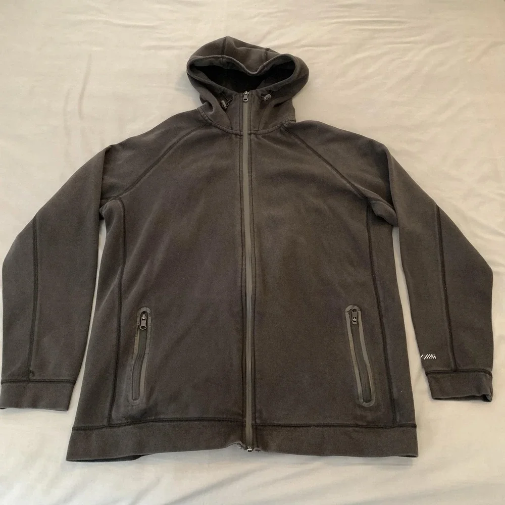 American Eagle Outfitters Hoodie Mens XLT Gray Active Flex Zip Fleece Jacket